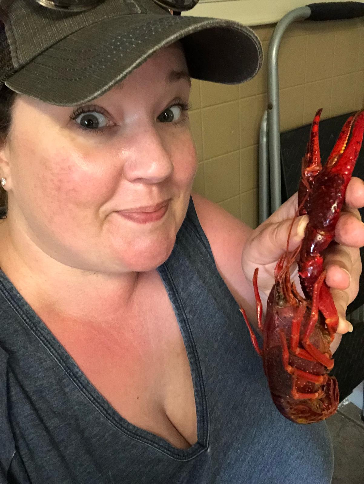 Shelli Conner with crawfish